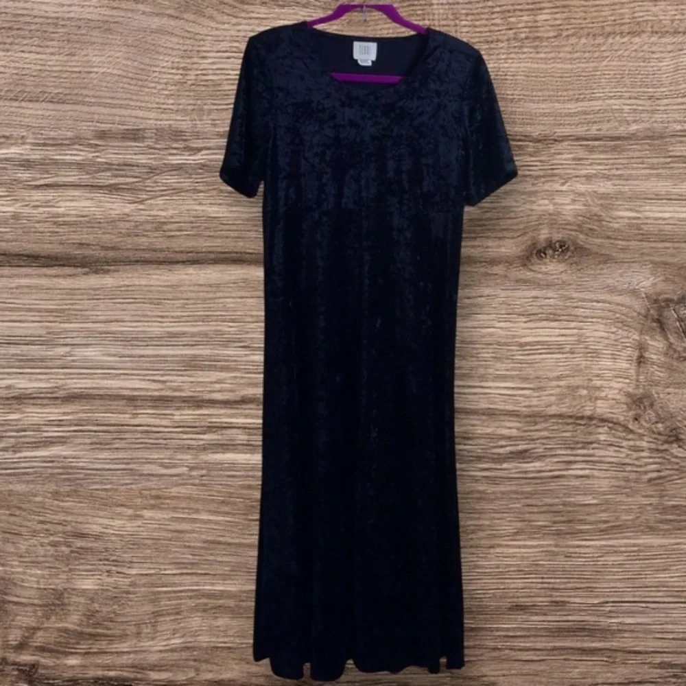 Vintage 90s Teddi black velvet maxi dress. Medium - Picture 1 of 6